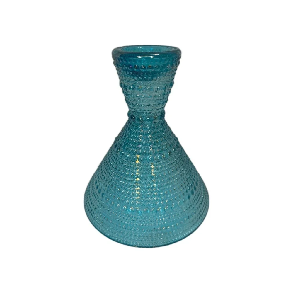 West Elm Jupiter Beaded Martini Glass Peacock Blue Hobnail Glass Single Replacem